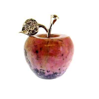 CARVING OF AN APPLE IN RHODONITE.   SPR14386POL