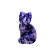 GEMSTONE KITTEN CARVING IN SODALITE.   SPR14476POL