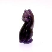 GEMSTONE CAT CARVINGS IN AMETHYST.   SPR14752POL