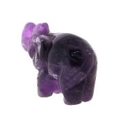 Gemstone Elephant Carving in Amethyst.   SPR15172POL