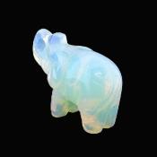 Gemstone Elephant Carving in Opalite.   SPR15176POL