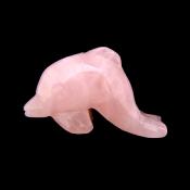 Dolphin Figure carved in Rose Quartz.   SPR15366POL