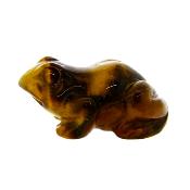 Gemstone Carving Of A Frog In Tiger's Eye.   SPR16800POL