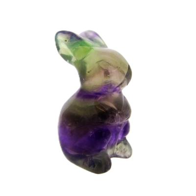 Gemstone Carving Of A Rabbit (Large Size) In Fluorite.   SPR16925POL
